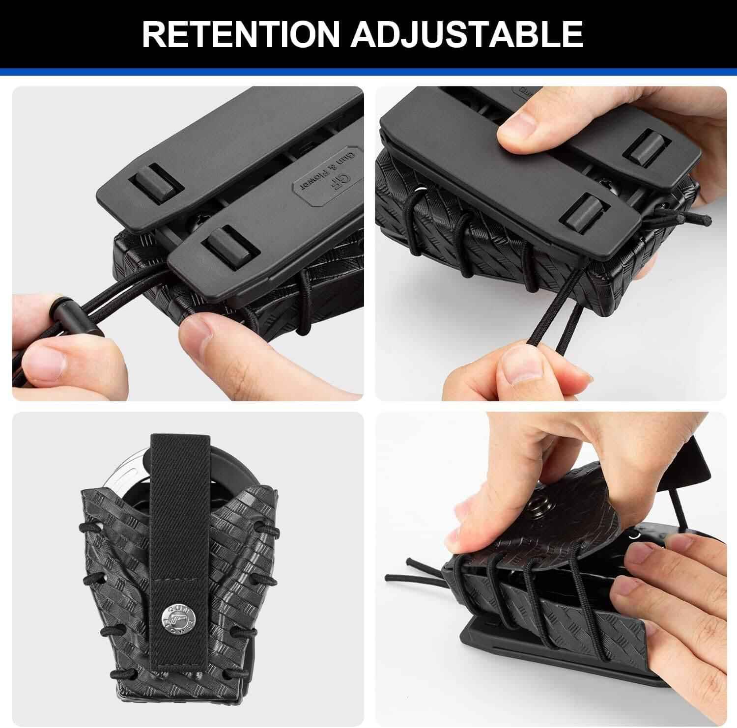 Basketweave Kydex Handcuff Case Fit ASP Handcuffs & Hinged Handcuffs & Chain Handcuffs, Strap Removable&Retention Adjustable,1.5&1.75&2.0&2.25'' security Belt | Gun & Flower