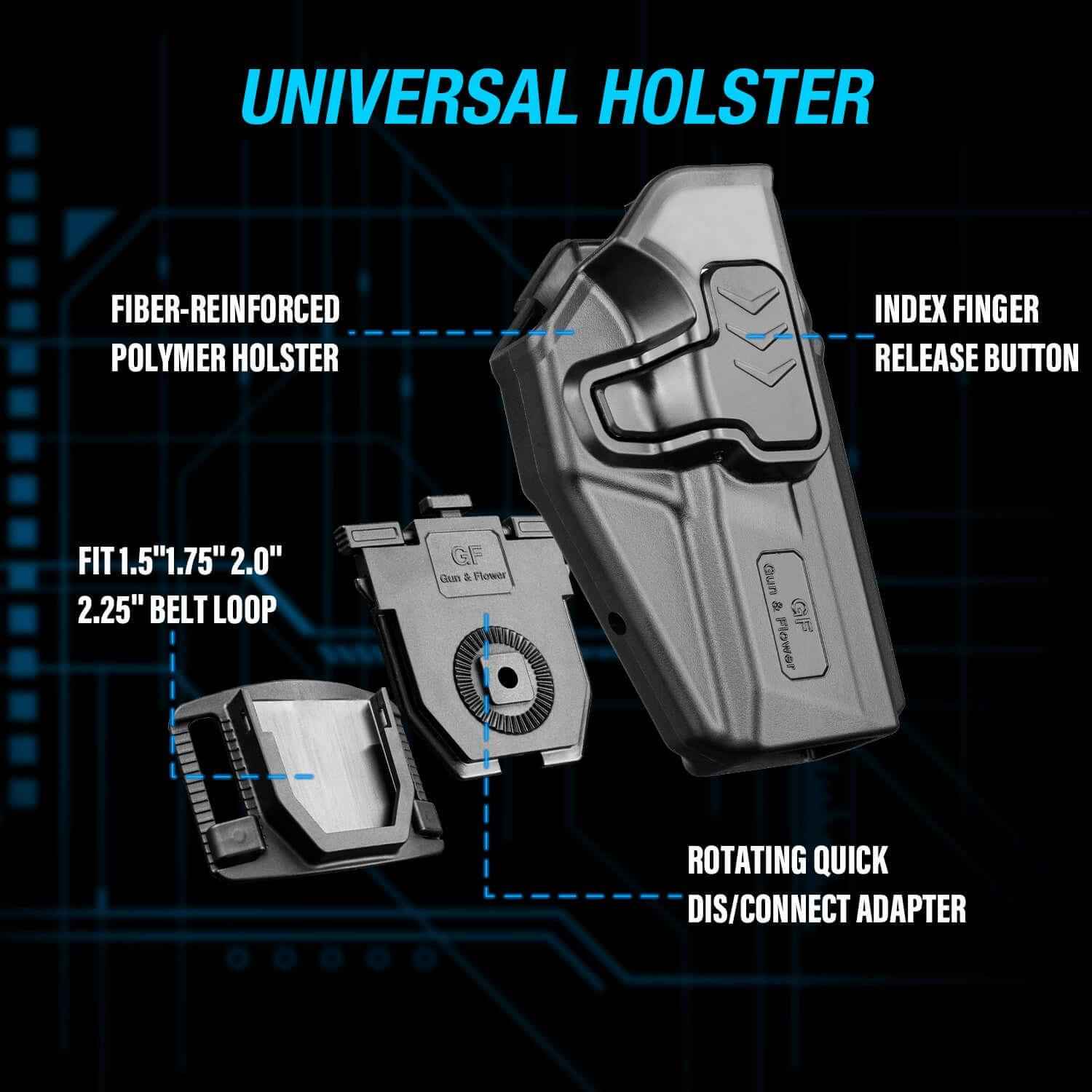 Level II Retention OWB Holster for S&W M&P 9/380 Shield EZ, Belt Loop Attachment, Quick Mounting/Dismounting|Gun&Flower - Gunflowerholsters