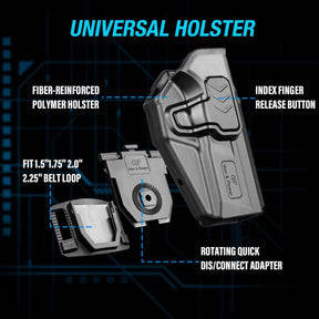 Level II Retention OWB Holster for S&W M&P 9/380 Shield EZ, Belt Loop Attachment, Quick Mounting/Dismounting|Gun&Flower - Gunflowerholsters