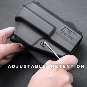 OWB Holster Compatible with G17 Gen3-5 G17 Gen4 MOS G17 Gen5 MOS G19 Gen3-5 G19 Gen4 MOS G19 Gen5 MOS Glock 26 Gen3-5 G34 G19X G34 Gen5 G44 G45 MOS. Outside Waistband Carry Holster with Level I Retention-Right Hand - Polymerholster