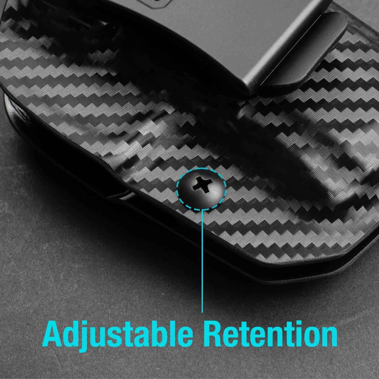 CARBON FIBER IWB kydex Holster for Glock 17 Gen3-5  G19 Gen3-5  G19X  G23 Gen3-4  G22 Gen3-4 G31 Gen3-4 G32 Gen3-4  G44  G45 - Inside waistband concealed carry, Right Hand | Gun & Flower