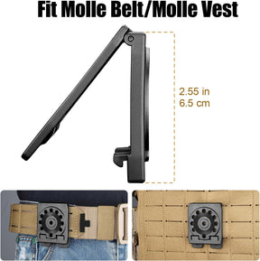 Gun & Flower MOLLE Adapter - Ultra-Strong Compact Gearwheel Design for Holsters, Mag Pouches, Tactical Attachments - Fits 1.5" Belts, Vests & Backpacks - Gunflowerholsters