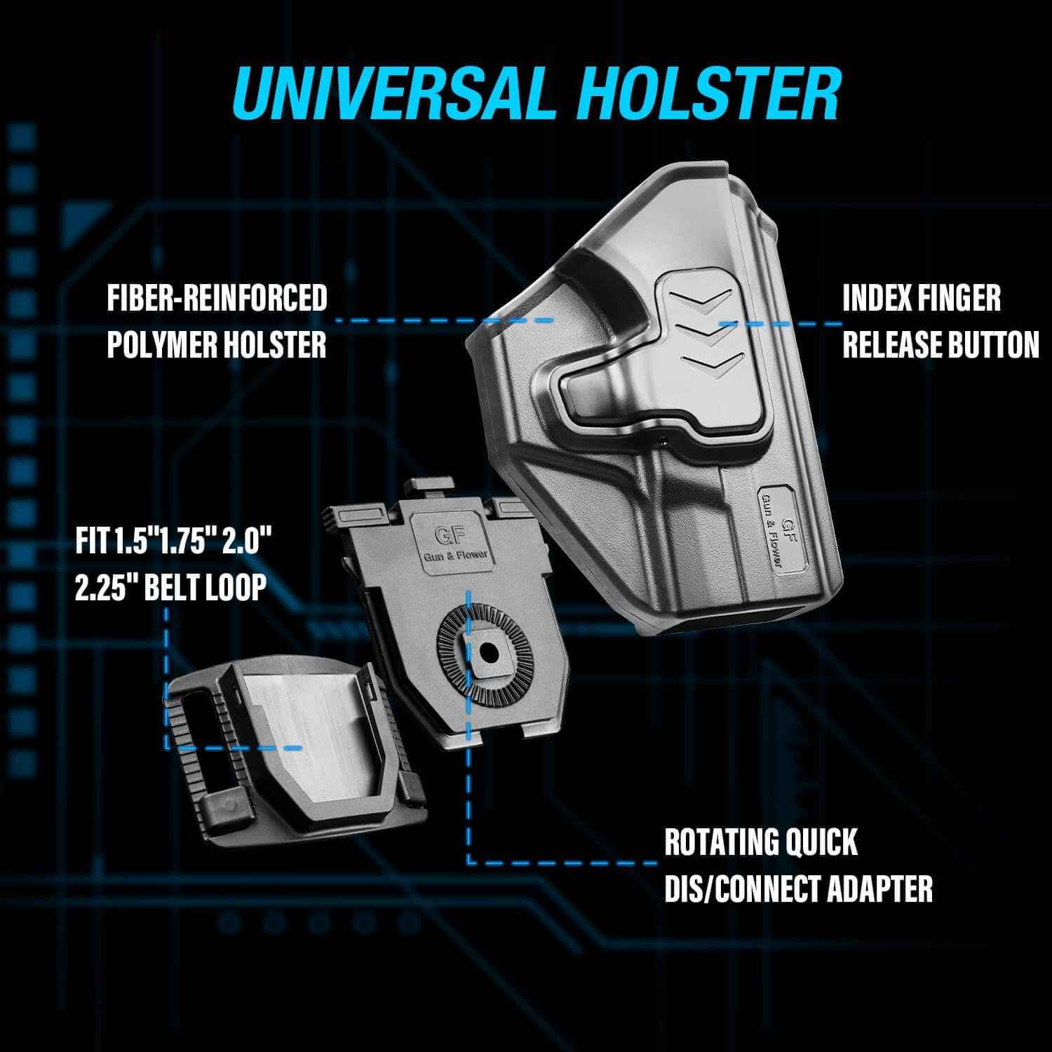 Level II Retention OWB Holster for M&P Shield 9MM, Belt Loop Attachment, Quick Mounting/Dismounting|Gun & Flower - Gunflowerholsters