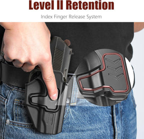 GUN & FLOWER OWB Makarov PM Holster - Level 2 Index Finger Release, 360° Adjustable Tactical Belt Loop Fits 1.5"-2.25" Width, Optics Ready for Red Dot, Right Hand Draw, Open Muzzle Design (Black) - Polymerholster