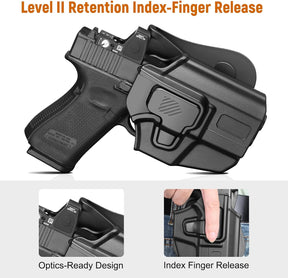 Universal OWB Holster for Compact and Subcompact Pistols, Fit Glock 19/26/43/ 43X/43X Mos, Hellcat pro,Taurus G2C, PSA Dagger Compact and More, Index Finger Release, Right Hand - Gunflowerholsters