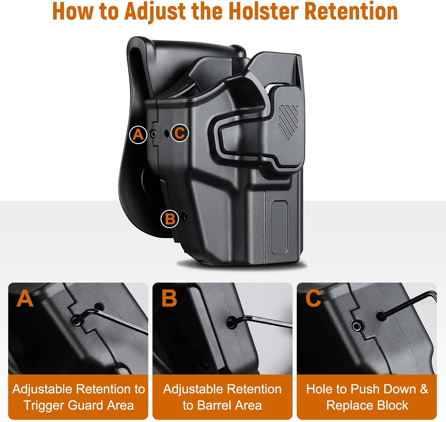 Universal OWB Holster for Compact and Subcompact Pistols, Fit Glock 19/26/43/ 43X/43X Mos, Hellcat pro,Taurus G2C, PSA Dagger Compact and More, Index Finger Release, Right Hand - Gunflowerholsters