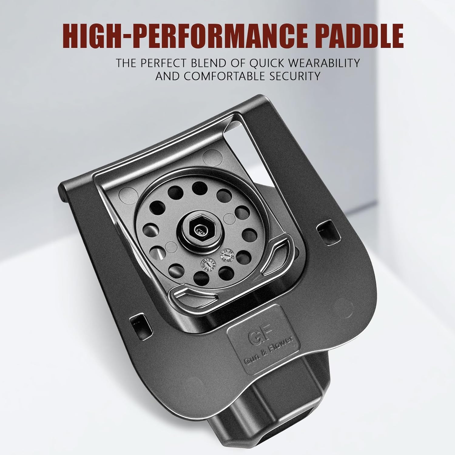 GUN & FLOWER OWB Makarov PM Paddle Holster - Level 2 Index Finger Release, 360° Adjustable Gearwheel Paddle, Fits 1.5" - 2.25" Belts, Optics Cut Ready, Right Hand, Open Muzzle Design (Black) - Gunflowerholsters