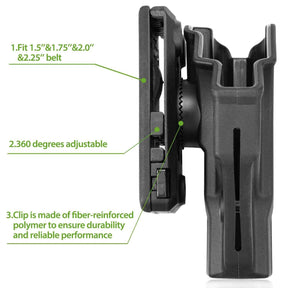 M&P Shield Holster, Polymer OWB Holster Fit Smith & Wesson M&P 9mm/.40 S&W Shield & Shield M2.0, No Button/Fast Draw/Quick Release Holster, 360 Degrees Adjustable/Trigger Lock System. Right Hand|Gun&Flower - Gunflowerholsters