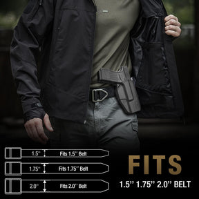 OWB Holster Compatible with G17 Gen3-5 G17 Gen4 MOS G17 Gen5 MOS G19 Gen3-5 G19 Gen4 MOS G19 Gen5 MOS Glock 26 Gen3-5 G34 G19X G34 Gen5 G44 G45 MOS. Outside Waistband Carry Holster with Level I Retention-Right Hand - Polymerholster