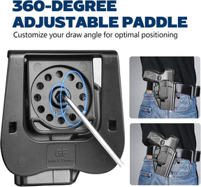 GUN & FLOWER OWB Paddle Holster Fits Taurus G2C Taurus G3C Taurus G3C TORO Taurus G3 Taurus PT111 Millennium G2 Taurus PT140 Millennium G2, Outside Waistband Carry Paddle w/Molle Adapter, Level II Index Finger Release, 360 Degrees Adjustable, Right Hand - Gunflowerholsters