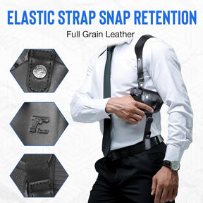 GUN & FLOWER Universal Leather Shoulder Holster Compatible with Glock 17/19/22/23, 1911, Taurus G2C/G3C, M&P 9, Sig P220/P226, 92FS, Right Hand - Polymerholster