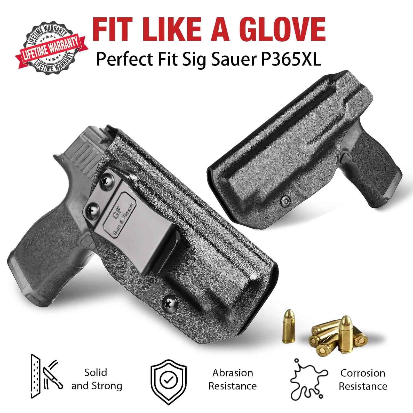 P365XL Holster,IWB Kydex Holster, Fit: Sig Sauer P365 P365 XL P365 SAS P365X P365.380 ACP, Inside Waistband Concealed Carry,Adj. Cant Retention, P365xl Holster Ultimate Comfort & Stability,Right Hand|Gun&Flower