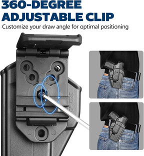 GUN & FLOWER OWB Holster Fits Taurus G2C Taurus G2S Taurus G3C Taurus PT111 Millennium G2 Taurus PT140 Millennium G2, Outside Waistband Carry Belt Clip w/Molle Adapter, Level II Index Finger Release, 360 Degrees Adjustable, Right Hand - Gunflowerholsters