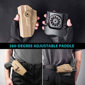 G17 Holster, OWB Holster Fits G17/19/31/32(Gen1-5), G22/23 (Gen 1-4), G19x/45, Open Carry Holster for Outside Waistband, Level II Retention, 360 Adjustable, Right Hand|Gun & Flower - Gunflowerholsters