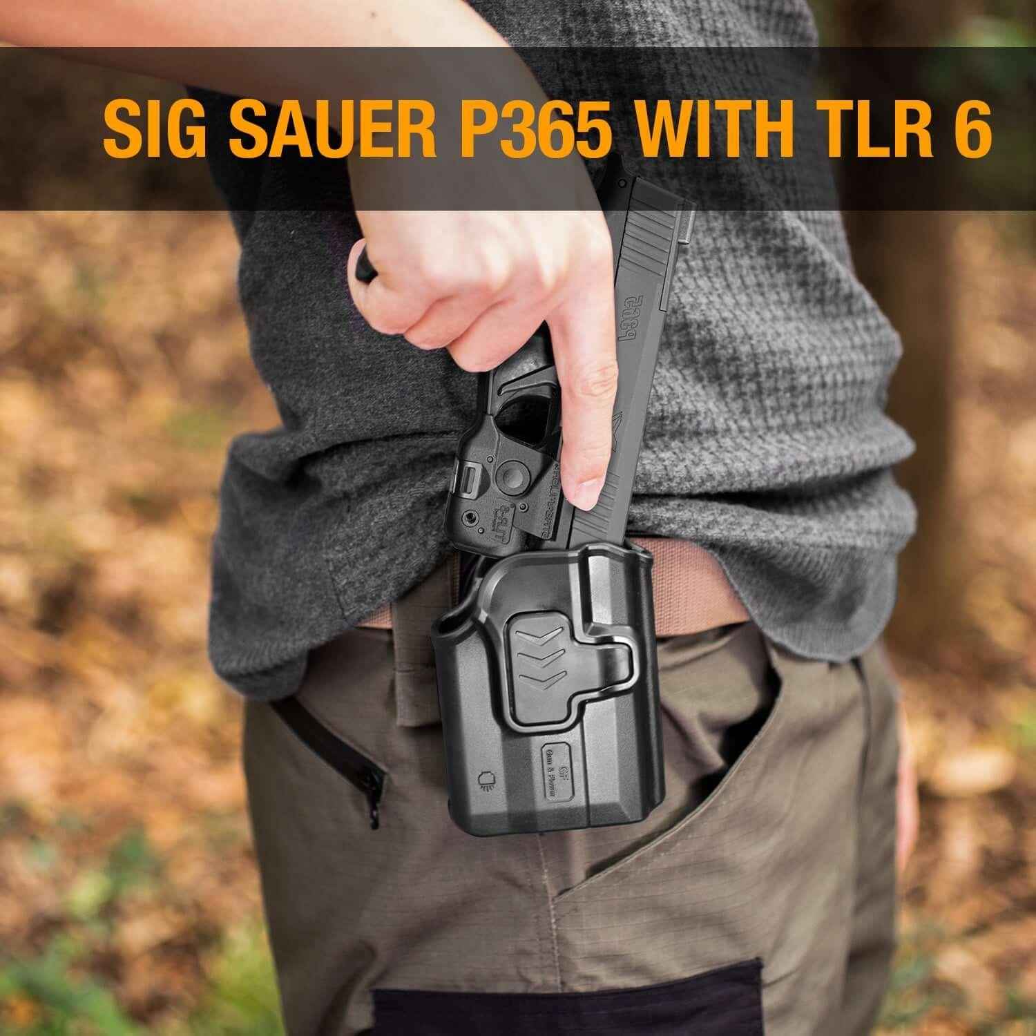Level II Sig P365 TLR6 OWB Holster Compatible with: Sig Sauer P365 Nitron Micro-Compact/P365 SAS with Streamlight TLR-6/TLR-6HL/TLR-6HL Pistol