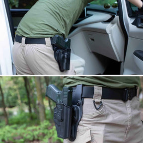 Holster Level II Retention OWB Open Carry,Compatible with Glock G17/G19/G26 Gen3-5  G17/G19 Gen4-5 MOS  G23/G32 Gen5 MOS G19X  G19 Gen4 MOS  G44  G45  G45 MOS  , Fit Belt 1.5’’ 1.75’’ 2.0’’ 2.25’’, Not Fit G23 Gen5, Righ Hand - Gunflowerholsters
