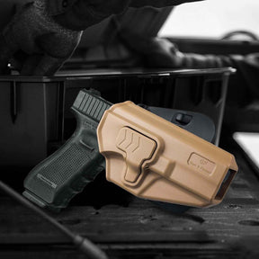 G17 Holster, OWB Holster Fits G17/19/31/32(Gen1-5), G22/23 (Gen 1-4), G19x/45, Open Carry Holster for Outside Waistband, Level II Retention, 360 Adjustable, Right Hand|Gun & Flower - Gunflowerholsters