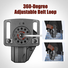 GUN & FLOWER OWB Makarov PM Holster - Level 2 Index Finger Release, 360° Adjustable Tactical Belt Loop Fits 1.5"-2.25" Width, Optics Ready for Red Dot, Right Hand Draw, Open Muzzle Design (Black) - Polymerholster