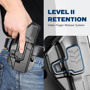 GUN & FLOWER OWB Paddle Holster Fits Taurus G2C Taurus G3C Taurus G3C TORO Taurus G3 Taurus PT111 Millennium G2 Taurus PT140 Millennium G2, Outside Waistband Carry Paddle w/Molle Adapter, Level II Index Finger Release, 360 Degrees Adjustable, Right Hand - Gunflowerholsters