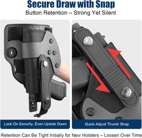 Universal Adjustable Drop Leg Holster - Fits Glock 17 19 22 23 26 Gen3-5, Taurus G2C G3C G3 XL, Beretta 92FS PX4 APX, M&P 9MM Compact, Canik TP9 SF Elite, CZ P07 P09 P10C | Tactical Thigh Platform (No Optic) - Polymerholster