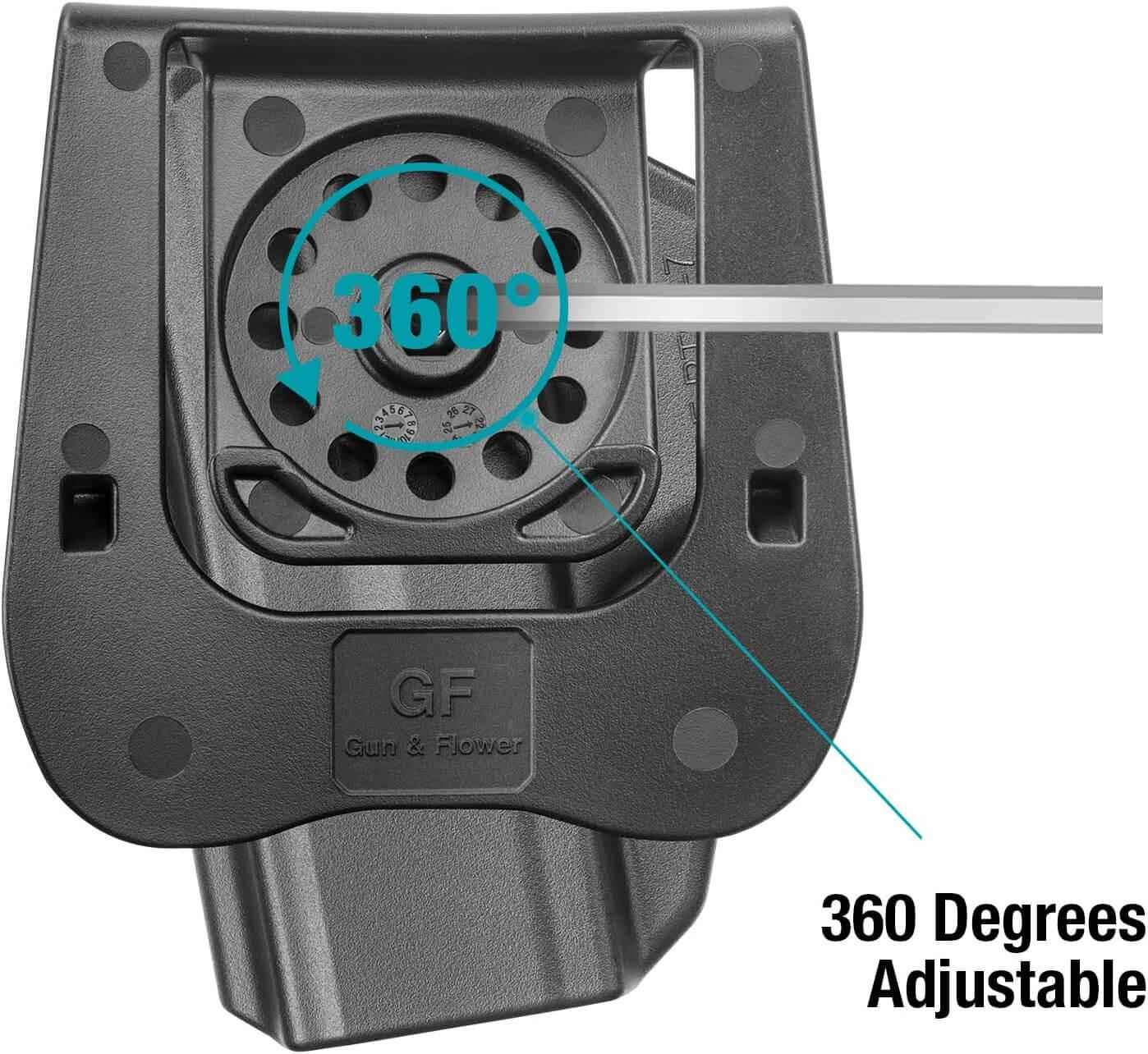 OWB Holster for Taurus PT24/7 Only(Not fit Pro), Outside Waistband Index-Finger Release Holster, 360 Degrees Adjustable, Level II Retention Locking System, Right Hand - Gunflowerholsters