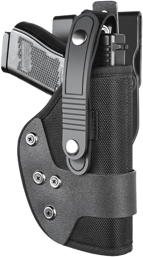 Gun & Flower OWB Nylon PE Level II Holster for Glock 17 19 19x 22 23 31 32 44/45/43/43X/48/Taurus G2C/G3C/Millennium G2 PT111/PT140, S&W M&P Shield 9mm/ M&P Shield M2.0 9mm - Polymerholster