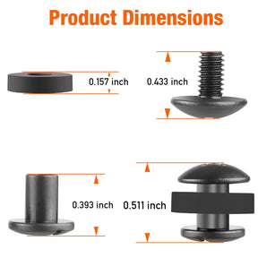 Black Chicago Screws, 12 Pack Holster Screw Kit for DIY Kydex and Leather Gun Holsters/Clips and Knife Sheaths - Polymerholster