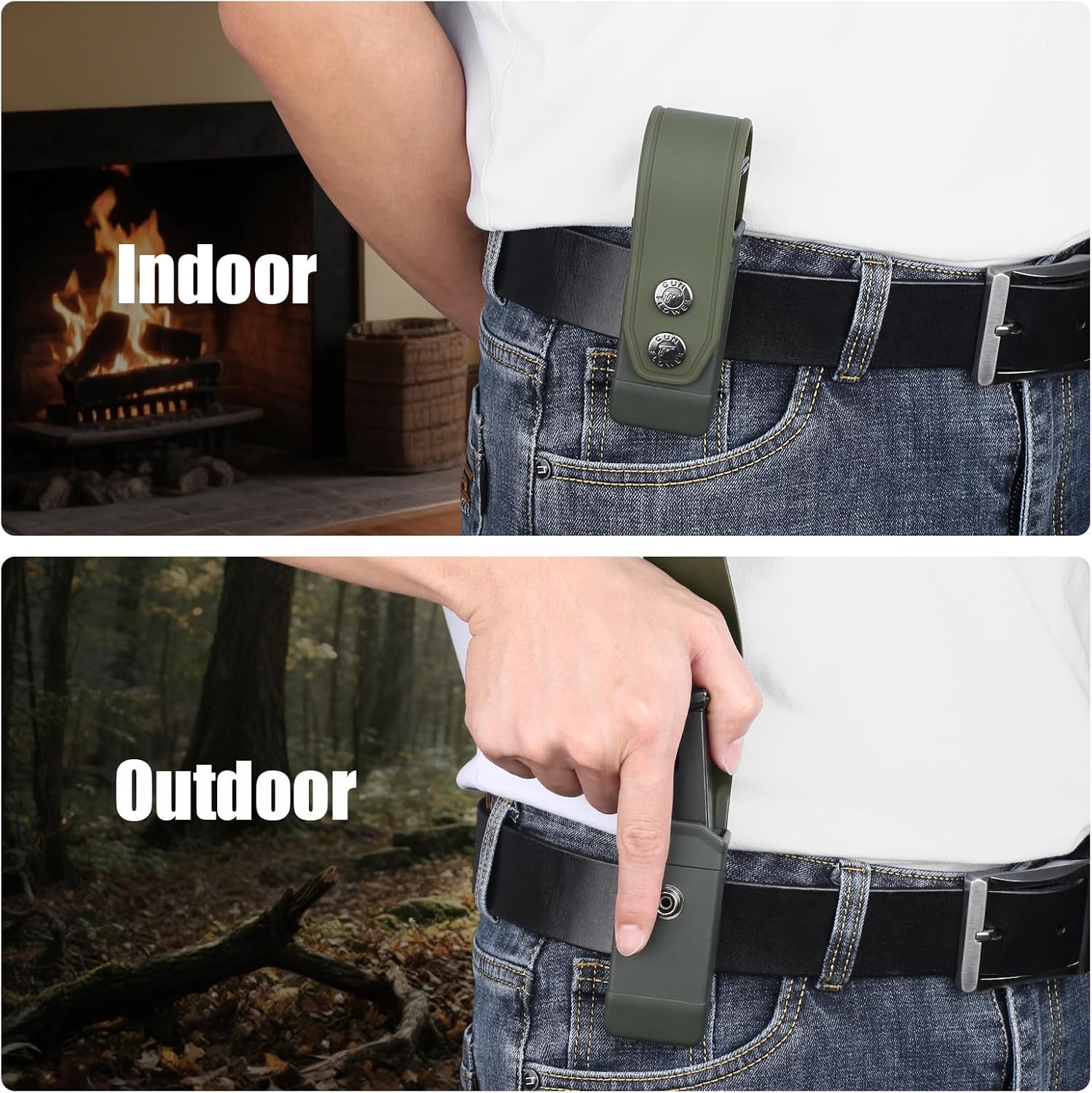 Double Stack Magazine Pouch for Glock 17/19/19X, Sig P320/P365, M&P, Taurus G2C – Fits 9mm/.40 Mags, Belt & MOLLE Compatible, with Removable Retention Strap, Green Polymer Mag Carrier - Polymerholster