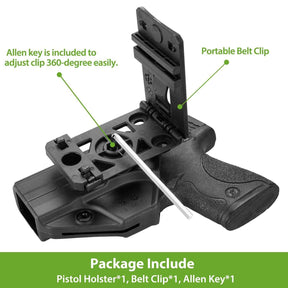 M&P Shield Holster, Polymer OWB Holster Fit Smith & Wesson M&P 9mm/.40 S&W Shield & Shield M2.0, No Button/Fast Draw/Quick Release Holster, 360 Degrees Adjustable/Trigger Lock System. Right Hand|Gun&Flower - Gunflowerholsters