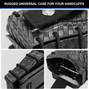 Basketweave Kydex Handcuff Case Fit ASP Handcuffs & Hinged Handcuffs & Chain Handcuffs, Strap Removable&Retention Adjustable,1.5&1.75&2.0&2.25'' security Belt | Gun & Flower