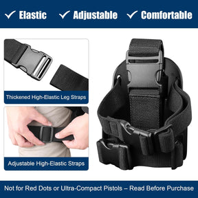 Universal Adjustable Drop Leg Holster - Fits Glock 17 19 22 23 26 Gen3-5, Taurus G2C G3C G3 XL, Beretta 92FS PX4 APX, M&P 9MM Compact, Canik TP9 SF Elite, CZ P07 P09 P10C | Tactical Thigh Platform (No Optic) - Polymerholster