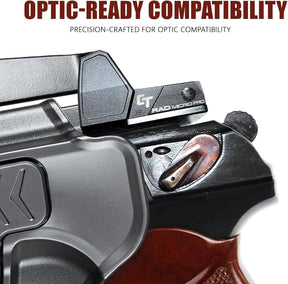 GUN & FLOWER OWB Makarov PM Holster - Level 2 Index Finger Release, 360° Adjustable Tactical Belt Loop Fits 1.5"-2.25" Width, Optics Ready for Red Dot, Right Hand Draw, Open Muzzle Design (Black) - Polymerholster