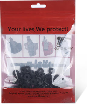 24 Sets Black Chicago Screws for DIY Kydex/Leather Holsters, Clips & Knife Sheaths - Includes Phillips Truss Heads, Slotted Fasteners & Rubber Spacers | Secure Fit, Anti-Loosening - Polymerholster