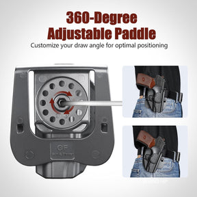 GUN & FLOWER OWB Makarov PM Paddle Holster - Level 2 Index Finger Release, 360° Adjustable Gearwheel Paddle, Fits 1.5" - 2.25" Belts, Optics Cut Ready, Right Hand, Open Muzzle Design (Black) - Gunflowerholsters