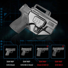 Level II Retention OWB Holster for M&P Shield 9MM, Belt Loop Attachment, Quick Mounting/Dismounting|Gun & Flower - Gunflowerholsters