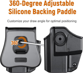 Universal OWB Holster for Compact and Subcompact Pistols, Fit Glock 19/26/43/ 43X/43X Mos, Hellcat pro,Taurus G2C, PSA Dagger Compact and More, Index Finger Release, Right Hand - Gunflowerholsters