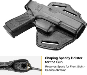 Full Grain Leather OWB Thumb Break Holster for Glock 17 19 19x 22 23 31 32 45 | Right Hand - Gunflowerholsters
