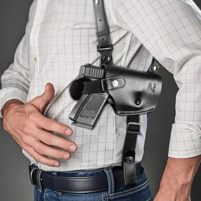 GUN & FLOWER Universal Leather Shoulder Holster Compatible with Glock 17/19/22/23, 1911, Taurus G2C/G3C, M&P 9, Sig P220/P226, 92FS, Right Hand - Polymerholster