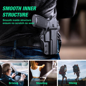 WARRIORLAND OWB KYDEX Holster Thumb Release & Optics Cut Fit: Sig Sauer P320 Full Size/Compact/ P320 M17/P320 M18/P320 X Carry/P320 XFM/P320 AXG Combat/P320 AXG Legion/P320 X Five, Outside Waistband 360 Degree Adj. Fits 1.5"-2.25" Belt, Right Hand - Polymerholster
