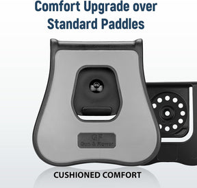 Gun & Flower OWB Paddle Holster with Silicone Backing, Compatible with P 365 / P365X / P365 SAS / P365 .380 ACP, Index Finger Release, 360° Adjustable Paddle, Outside Waistband Carry - Gunflowerholsters