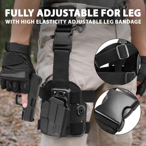 Level II G2C Drop Leg Holster Compatible with Taurus G2C/G3C, Taurus Millennium G2 PT111/PT140, Polymer Drop Leg Platform Holster, Thumb Release Holster - Polymerholster