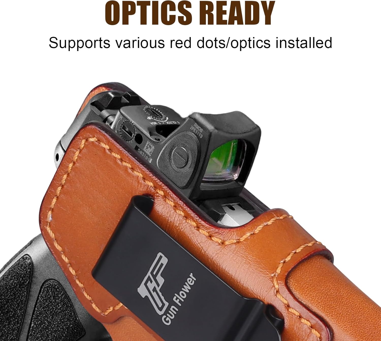 GUN & FLOWER Taurus G3C/G2C IWB Leather Holster - Premium Leather, Optic Cut & Appendix Concealed Carry, Fits 1.5"-1.75" Belts, Right Hand for G3C Toro/TX22 Compact/PT111/PT140 G2 - Gunflowerholsters