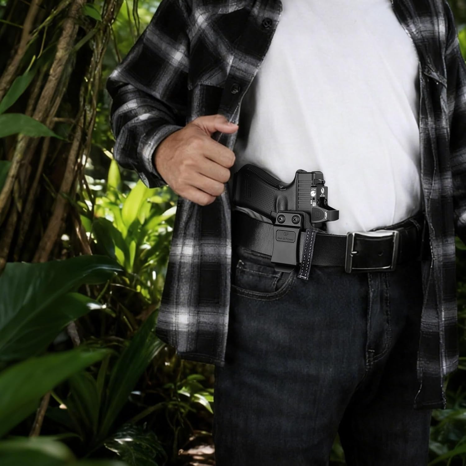 Glock 17/19 IWB Holster with Claw - Optic Cut, Adjustable Ride Height & Retention, Fits G19X/34/44/45 (Gen 1-5), G32 (Gen 3-4) & MOS Models, Right Hand - Polymerholster