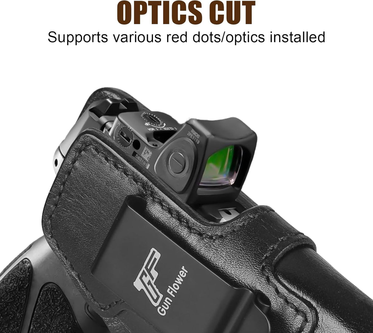 GUN & FLOWER Taurus G3C/G2C IWB Leather Holster - Premium Leather, Optic Cut & Appendix Concealed Carry, Fits 1.5"-1.75" Belts, Right Hand for G3C Toro/TX22 Compact/PT111/PT140 G2 - Polymerholster