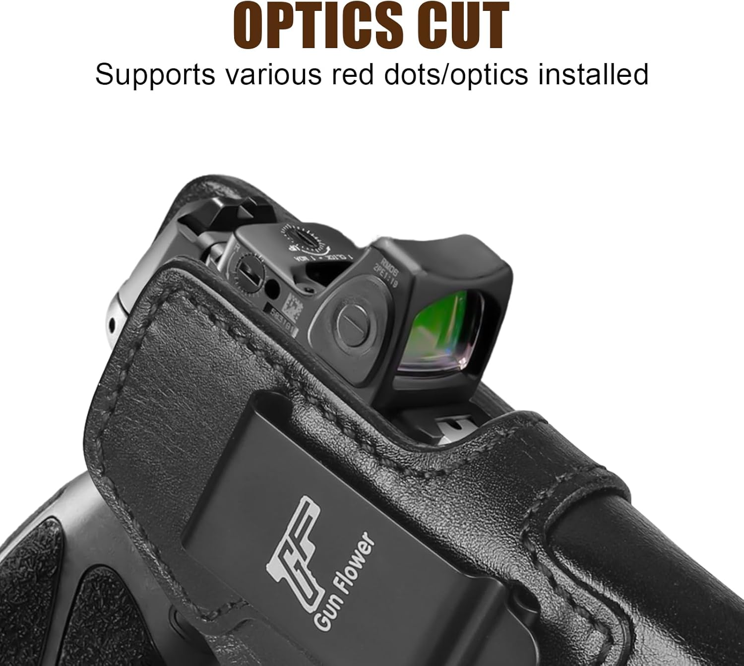 GUN & FLOWER Taurus G3C/G2C IWB Leather Holster - Premium Leather, Optic Cut & Appendix Concealed Carry, Fits 1.5"-1.75" Belts, Right Hand for G3C Toro/TX22 Compact/PT111/PT140 G2 - Gunflowerholsters