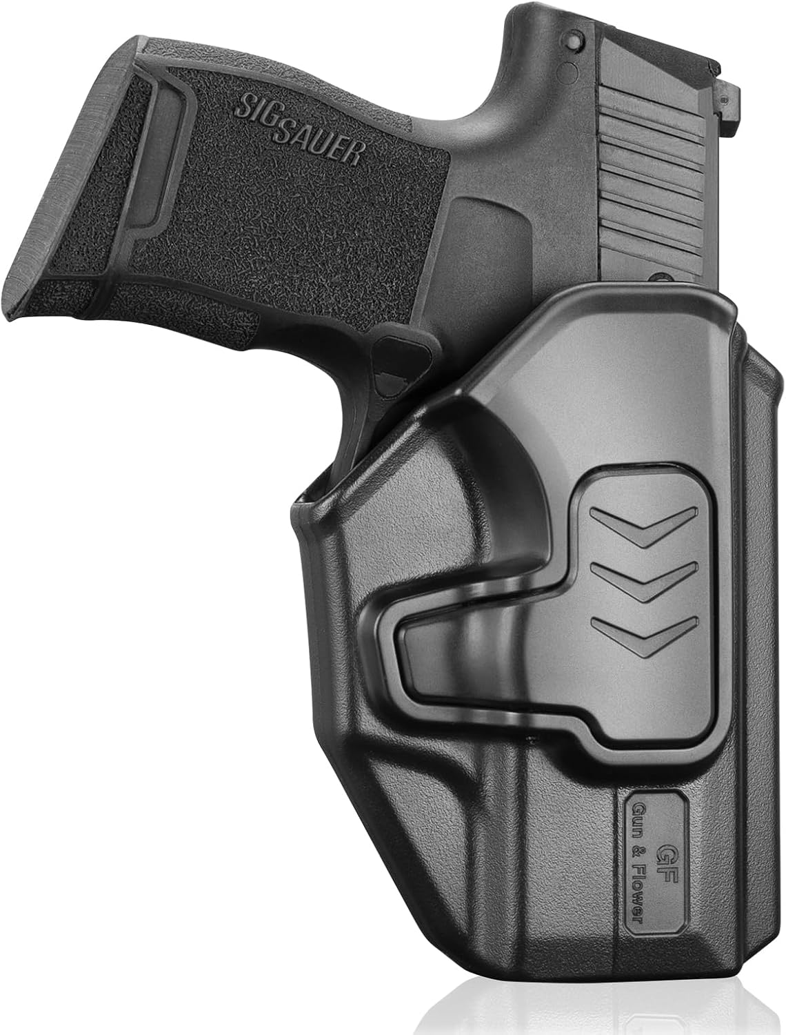 Gun & Flower Belt Clip Holster, OWB Holster for Sig Sauer P365 / P365X / P365 SAS / P365 .380, Index Finger Release, Adjustable Cant, Outside Waistband Carry, Not for XL or XMacro - Polymerholster