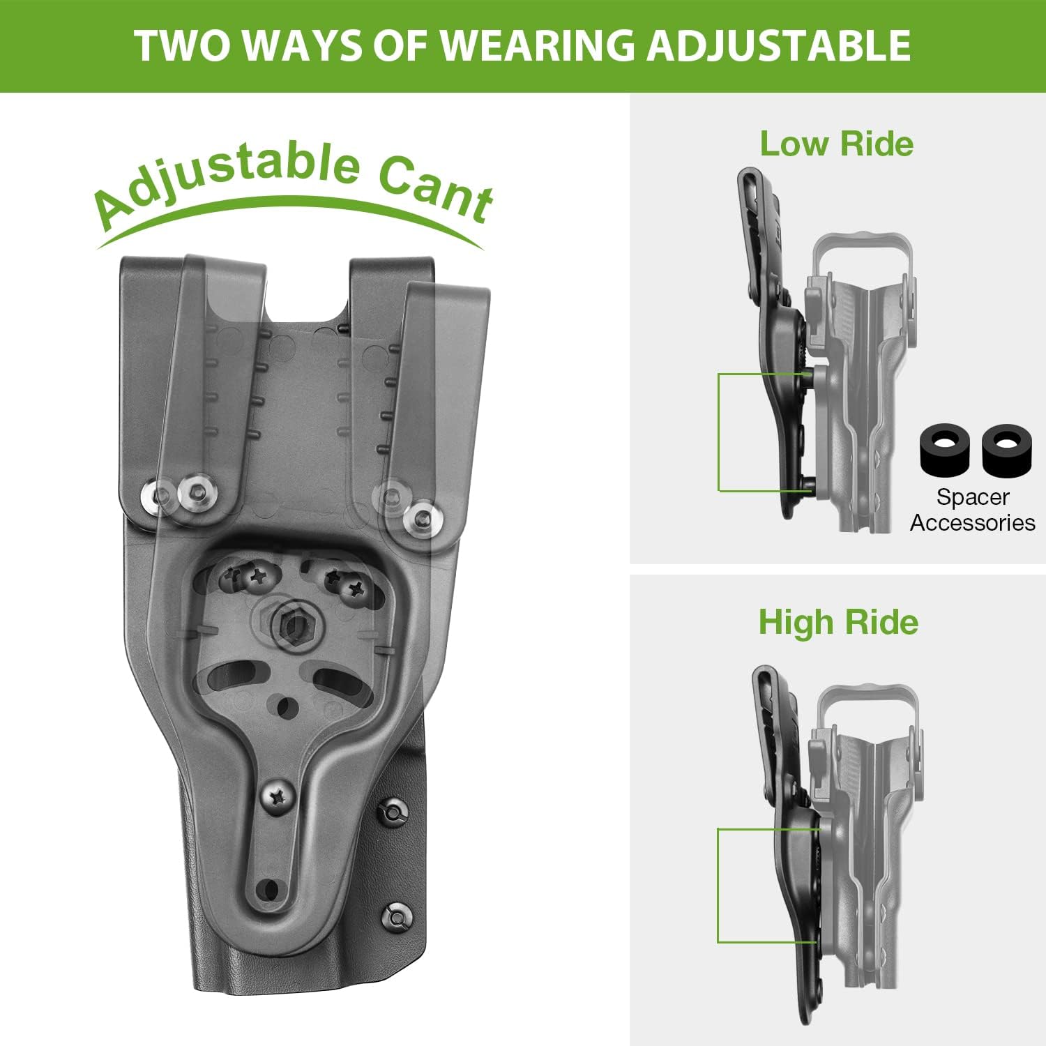 Glock 26 （Glock 19 Mod）Level II/III Retention Holster - Law Enforcement Duty Option - Polymerholster