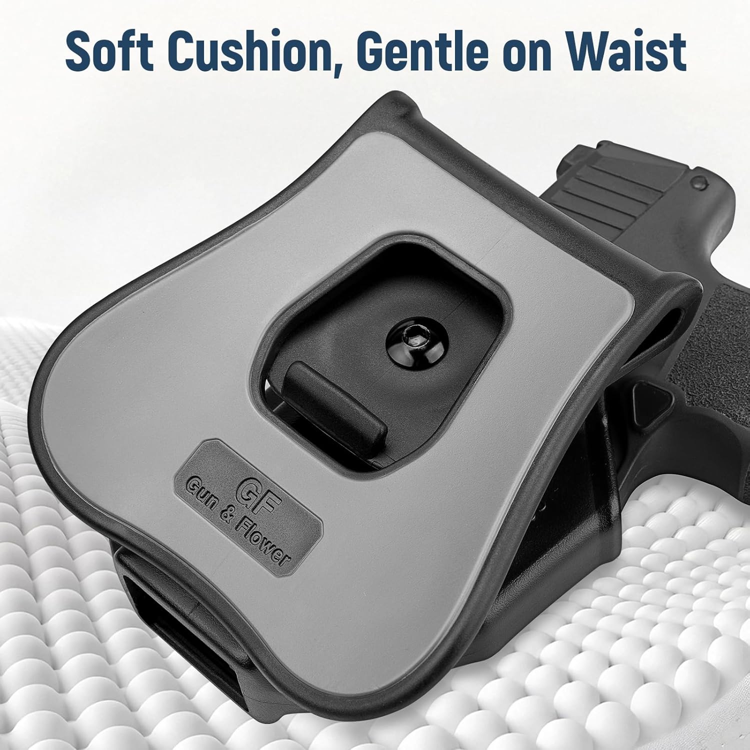 Gun & Flower OWB Paddle Holster with Silicone Backing, Compatible with P 365 / P365X / P365 SAS / P365 .380 ACP, Index Finger Release, 360° Adjustable Paddle, Outside Waistband Carry - Gunflowerholsters