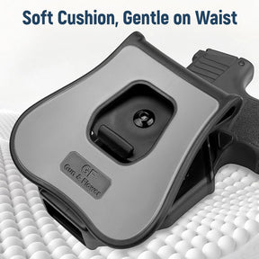 Gun & Flower OWB Paddle Holster with Silicone Backing, Compatible with P 365 / P365X / P365 SAS / P365 .380 ACP, Index Finger Release, 360° Adjustable Paddle, Outside Waistband Carry - Gunflowerholsters