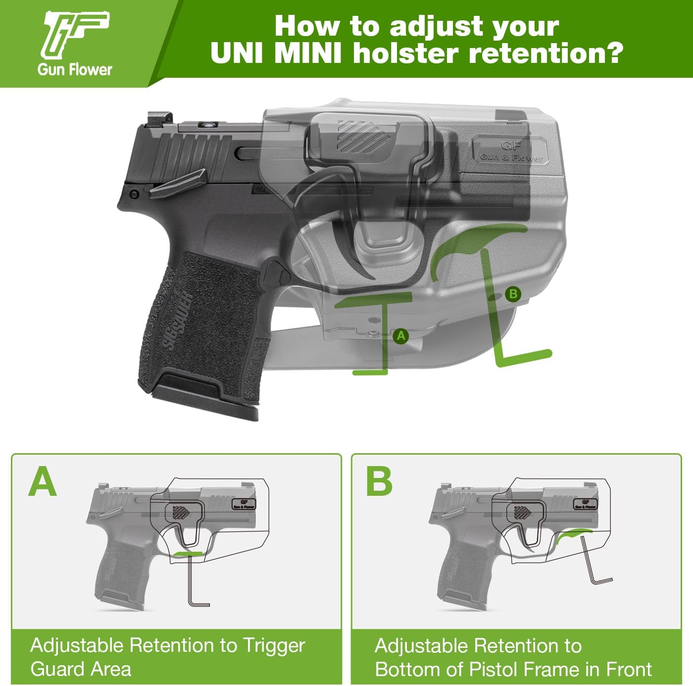 Universal OWB Holster, Compact Size Universal Holster for G3C /P365 Xmacro/M&P Shield Plus/G43 G43X MOS/Hellcat Pro/XDS/9mm/380 Shield EZ,Index Finger Release System,Adj Cant/Retention,Right Hand - Polymerholster